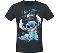 Lilo & Stitch I love you to the moon and back T-Shirt schwarz in XXL