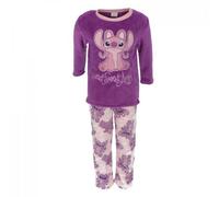 Lilo & Stitch Kinder-Schlafanzug - Flauschiger Korallen-Fleece Pyjama für Mädchen 98/104 cm