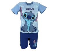 Lilo & Stitch Shortama Atmungsaktiver Kurzarm-Schlafanzug für Kinder, 100% Baumwolle 3 Jahre Blau