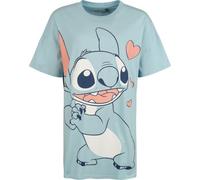 Lilo & Stitch Stitch Love - Oversize Frauen Oversize T-Shirt hellblau
