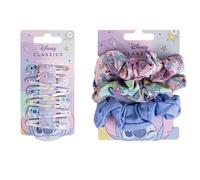 Lilo und Stitch Haarschmuck Set, Scrunchies und Haarspangen, Beauty Accessoires, Geschenk (Hellblau)