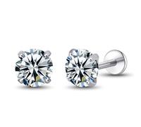 limerencia G23 F136 Titan Piercing Ohrstecker mit flacher Rückseite | Implantatqualität, 18g gewindelose Push-Press-Verschlüsse, geeignet für Knorpel, Helix, Tragus, Labret und Lippenpiercings