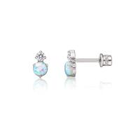 Limerencia Medizinische Titan Ohrringe, G23 Hypoallergen Gesundheitsstecker Ohrstecker mit Schraubverschluss, Nickelfreie Ohrringe für Damen, Mädchen und Kinder (CZ + White Opal)