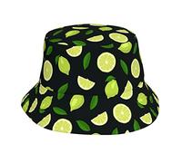 Limetten mit Blättern, Unisex-Eimerhüte, verstaubare Fischerhüte, Outdoor, Sommer, Reisen, Wandern, Strandkappen für Männer und Frauen