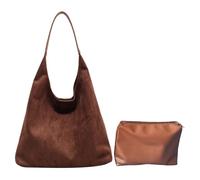 Limtula 2 Stück Trendige Braune Umhängetasche Für Damen Modische Unterarmtasche Büro Handtasche Für Arbeit Bibliothek Und Reisebedarf Modische Büro Handtasche