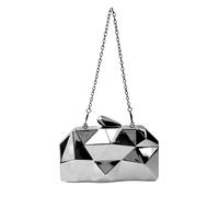Limtula Abend Clutch Tasche, Box Umhängetasche, silberne, Silver | Damen Mädchen Box Abendtasche Acryl Handtasche Silber Umhängetasche Kettenriemen für Hochzeit Party Abschlussball