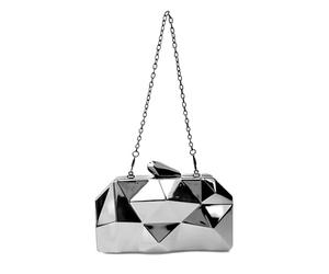 Limtula Abend Clutch Tasche, Box Umhängetasche, silberne, Silver | Damen Mädchen Box Abendtasche Acryl Handtasche Silber Umhängetasche Kettenriemen für Hochzeit Party Abschlussball