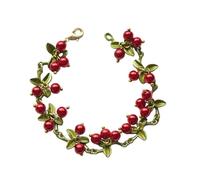 Limtula Buntes Perlenarmband mit Pflanzenblättern, süße Cranberry Charm Armbänder, Armband für Frauen und Mädchen, Party, Geburtstag, Schmuck, Geschenk, Perlenarmbänder für Männer