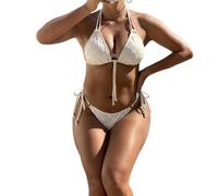 Limtula Damen Triangel Bademode Set Neckholder Oberteil Und Seitliches Bindeband Verstellbar Zweiteilig Badeanzug Schmetterlings Coverups