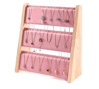 Limtula Effizienter Schmuck-Organizer aus Holz, praktischer 3-stöckiger Halskettenständer aus Holz für Schmuckorganisation, Schmuckständer