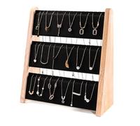 Limtula Effizienter Schmuck-Organizer aus Holz, praktischer 3-stöckiger Halskettenständer aus Holz für Schmuckorganisation, Schmuckständer