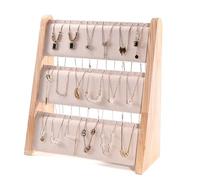 Limtula Effizienter Schmuck-Organizer aus Holz, praktischer 3-stöckiger Halskettenständer aus Holz für Schmuckorganisation, Schmuckständer