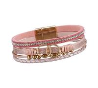 Limtula Elegantes, mehrlagiges, geflochtenes Leder-Design, verstellbares Armband für Damen