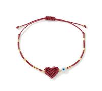 Limtula Handgefertigtes Evil ' s Eye Armband mit Herzgeflecht Design, bunten Perlendetails, Leichter Schmuck Armreif für Frauen Evil ' s Eye Perlenarmband