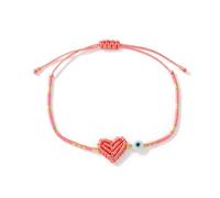 Limtula Handgefertigtes Evil ' s Eye Armband mit Herzgeflecht Design, bunten Perlendetails, Leichter Schmuck Armreif für Frauen Evil ' s Eye Perlenarmband