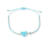 Limtula Handgefertigtes Evil ' s Eye Armband mit Herzgeflecht Design, bunten Perlendetails, Leichter Schmuck Armreif für Frauen Evil ' s Eye Perlenarmband
