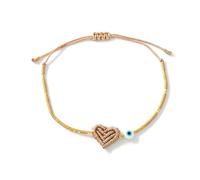 Limtula Handgefertigtes Evil ' s Eye Armband mit Herzgeflecht Design, bunten Perlendetails, Leichter Schmuck Armreif für Frauen Evil ' s Eye Perlenarmband