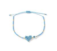 Limtula Handgefertigtes Evil ' s Eye Armband mit Herzgeflecht Design, bunten Perlendetails, Leichter Schmuck Armreif für Frauen Evil ' s Eye Perlenarmband
