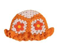 Limtula Handgewebte Häkeltasche, Blumen-Strickmütze, weich, warm, Strickmütze für Damen, einzigartige Kopfbedeckung, Foto-Requisiten, Eimerhüte für Herren, B, One size