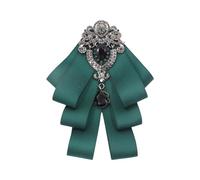 Limtula Herren Damen Seidenband Fliege Brosche Pin Hochzeit Kristall Strasssteine Schleife Clip Hemd Jabot Kragen Vorgebundene Krawatte Diamant Fliege