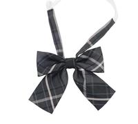 Limtula Japanische College Krawatte Aus Polyester Seide Vorgebundene Krawatte Vintage Stil Grau Kariert Für Schule Studentenuniform Fliege Krawatte Aus Polyester Seide