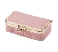 Limtula Miniatur Schmuckhalter aus Leder, Reise Organizer für Ringe, Ohrringe, Halsketten und Lippenstifte mit Innentasche, trendiges kleines Make up Accessoire