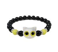 Limtula Niedliches Perlenarmband, leuchtende Katzenarmbänder, Kunstharz, Handkette, Handwerkskunst, bequeme Passform, Schmuck, Geschenk für Frauen, Charm Armband