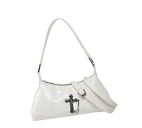 Limtula Retro Inspirierte Handtasche Mit PU Leder Und Nieten Detail Umhängetasche Verstellbarer Riemen Unterarm Geldbörse Für Modeliebhaber Besetzte Gothic Handtasche Aus PU Leder