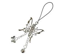 Limtula Stylischer Anime-Schlüsselanhänger, Handykette, Charm, einzigartiges Handy-Armband, Kette, Zubehör, Cosplay, Schlüsselanhänger mit Schmetterlingsglocken-Anhänger, Hohle Schmetterlingsbelle,