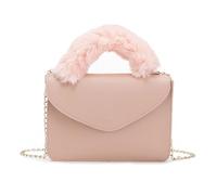 Limtula Umhängetasche mit Plüschstruktur und Kettenriemen | Modische und leichte Handtasche, elegante und tragbare Geldbörse mit Kette, schicke und kompakte Umhängetasche