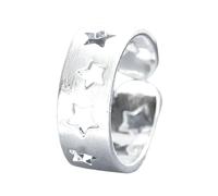 Limtula Verstellbare offene Ringe mit Sternausschnitt, stilvolles, hohles Design, modischer Fingerschmuck, geeignet für Damen und Mädchen Fashion Star Hoop