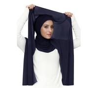 Lina & Lily Chiffon Instant Hijab Kopftuch mit Jersey Ninja Unterkappe für Muslimische Frauen (Marineblau)