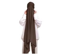 Lina & Lily Chiffon Instant Hijab mit Jersey Unterkappe, Damen Kopftuch Set mit Bindeband (Dunkelbraun)