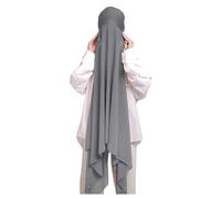 Lina & Lily Chiffon Instant Hijab mit Jersey Unterkappe, Damen Kopftuch Set mit Bindeband (Dunkelgrau)