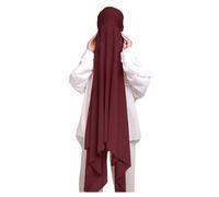 Lina & Lily Chiffon Instant Hijab mit Jersey Unterkappe, Damen Kopftuch Set mit Bindeband (Dunkelrot)
