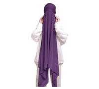 Lina & Lily Chiffon Instant Hijab mit Jersey Unterkappe, Damen Kopftuch Set mit Bindeband (Dunkelviolett)