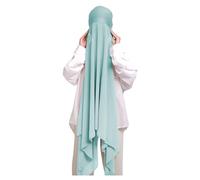 Lina & Lily Chiffon Instant Hijab mit Jersey Unterkappe, Damen Kopftuch Set mit Bindeband (Türkisblau)