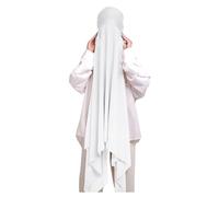 Lina & Lily Chiffon Instant Hijab mit Jersey Unterkappe, Damen Kopftuch Set mit Bindeband (Weiß)