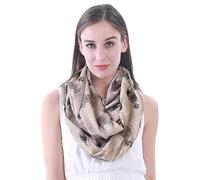 Lina & Lily Damen Loop Schal Tuch Schlauchschal Rundschal mit Hundemotiv - Australian Shepherd (Beige)