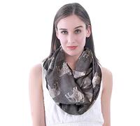 Lina & Lily Damen Loop Schal Tuch Schlauchschal Rundschal mit Hundemotiv - Australian Shepherd (Grau)