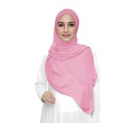 Lina & Lily Damen Muslim Premium Chiffon Hijab Kopftuch Schal aus Leicht Stoff (Rosa)