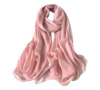 Lina & Lily Damen Schal Chiffon mit Plissee-Falten für Frühling Sommer, Durchscheinend, Federleicht (Blush)