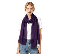 Lina & Lily Damen Schal Chiffon mit Plissee-Falten für Frühling Sommer, Durchscheinend, Federleicht (Dunkelviolett)