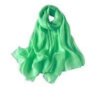 Lina & Lily Damen Schal Chiffon mit Plissee-Falten für Frühling Sommer, Durchscheinend, Federleicht (Grün)