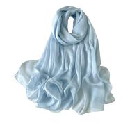 Lina & Lily Damen Schal Chiffon mit Plissee-Falten für Frühling Sommer, Durchscheinend, Federleicht (Hellblau)