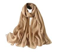 Lina & Lily Damen Schal Chiffon mit Plissee-Falten für Frühling Sommer, Durchscheinend, Federleicht (Kamel)