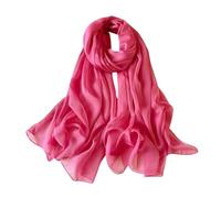 Lina & Lily Damen Schal Chiffon mit Plissee-Falten für Frühling Sommer, Durchscheinend, Federleicht (Koralle)