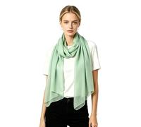 Lina & Lily Damen Schal Chiffon mit Plissee-Falten für Frühling Sommer, Durchscheinend, Federleicht (Minzgrün)