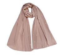 Lina & Lily Damen Schal Kopftuch Stola mit Strasssteinen aus Premium-Chiffon (Nude)