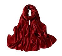 Lina & Lily Damen Schal Stola aus Premium-Satin für Hochzeit Abend (Burgunderrot)